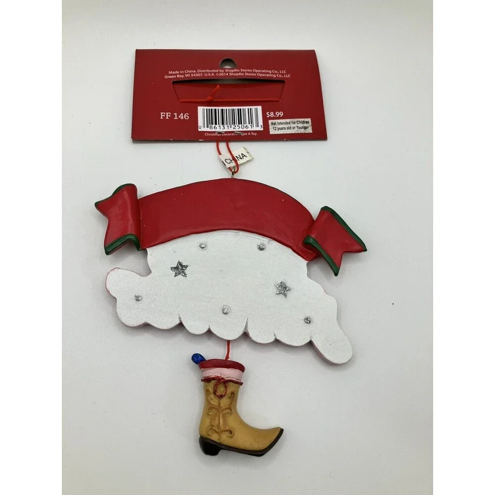 Cowgirls Are Forever Ornament Western Boot Christmas Tree Trimming Holiday - NEW